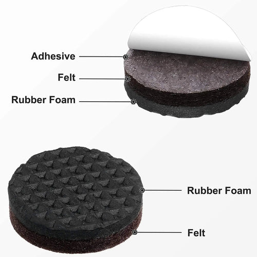 Non-Slip Furniture Pads - 16 Pack, 3-Inch Self-Adhesive Rubber Grippers for Furniture Legs, Anti-Skid Protectors for Hardwood Floors